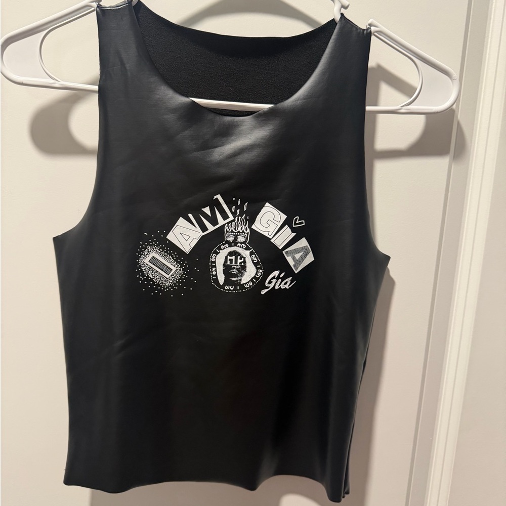 I.AM.GIA Black Graphic Tank Top